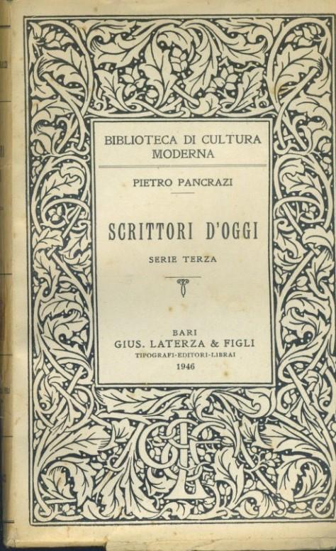 Scrittori d'oggi. Serie terza - copertina