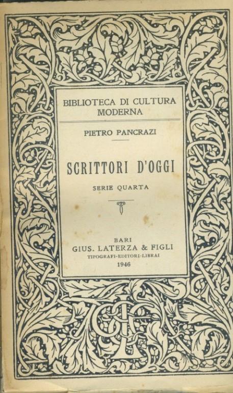 Scrittori d'oggi. Serie quarta - copertina