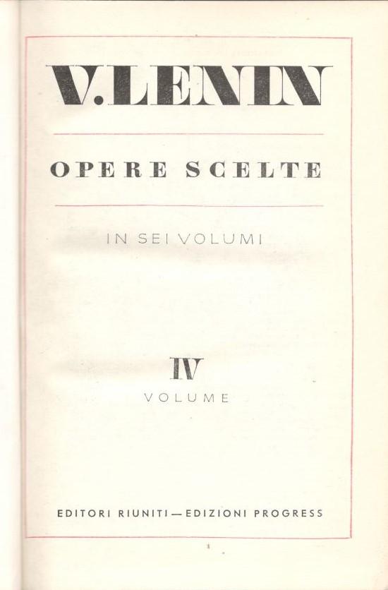 Opere scelte - volume IV - copertina