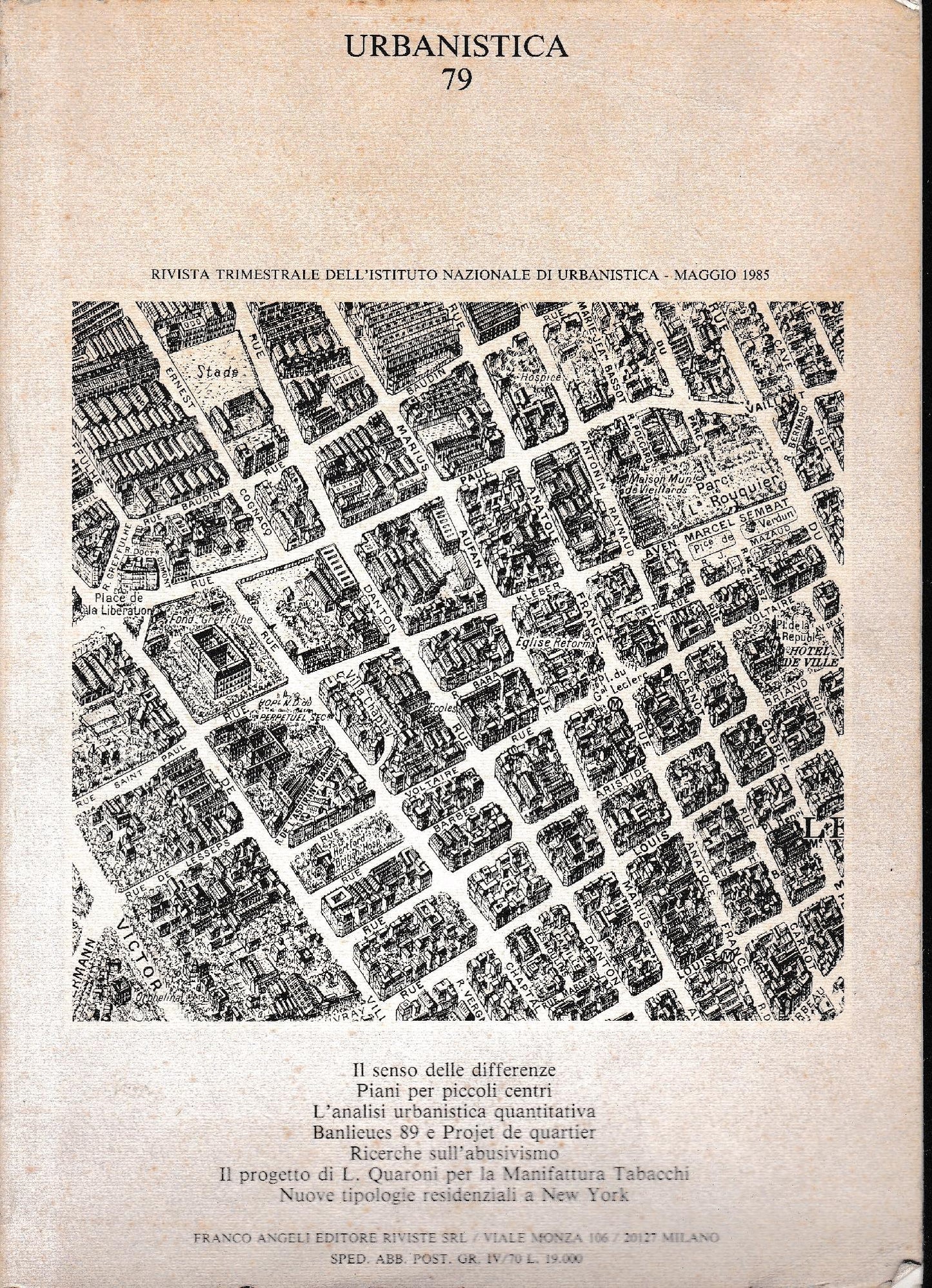 Urbanistica 79. Rivista trimestrale dell'istituto Nazionale di Urbanistica - Maggio 1985 - copertina