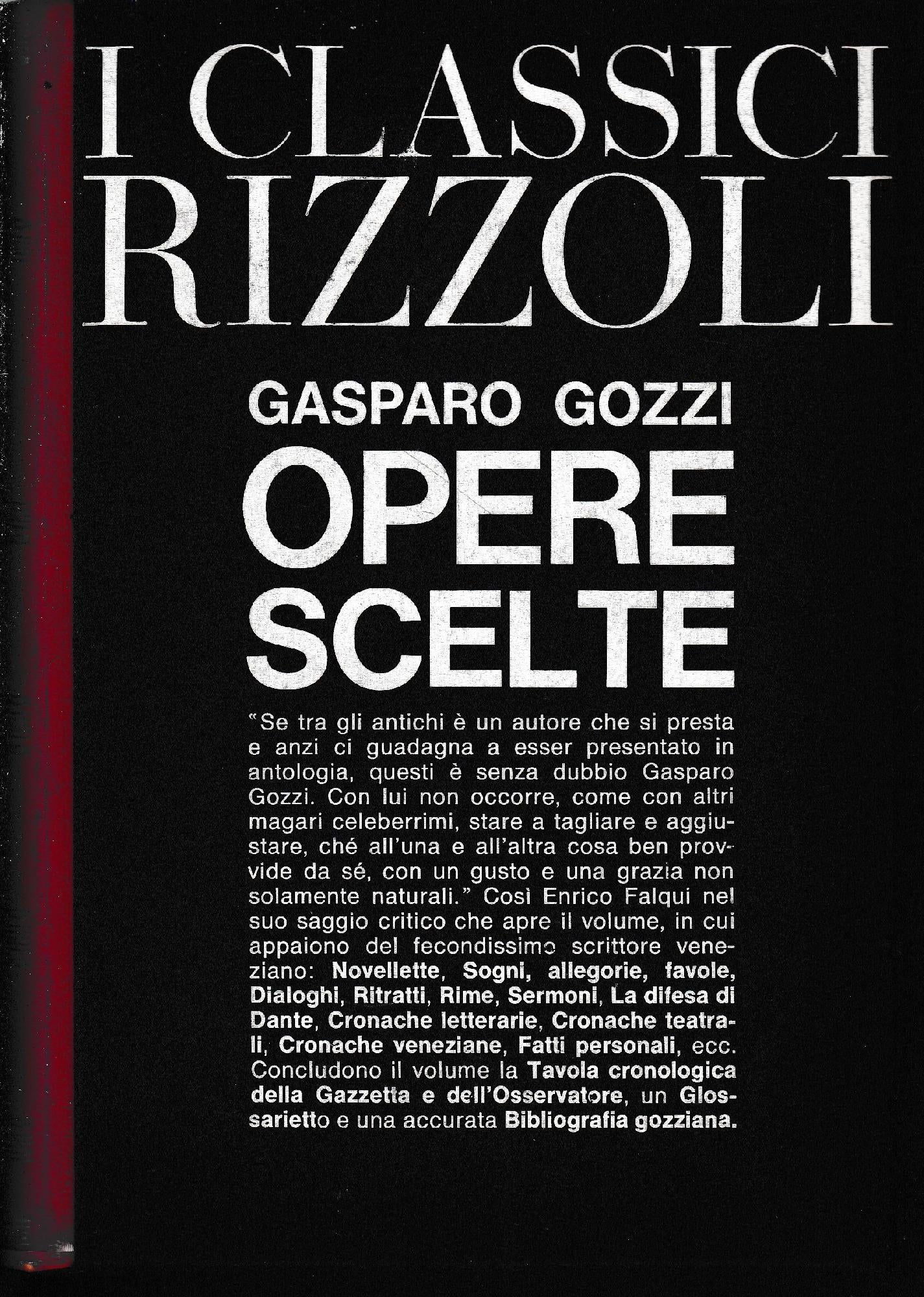 Gasparo Gozzi Opere scelte - copertina