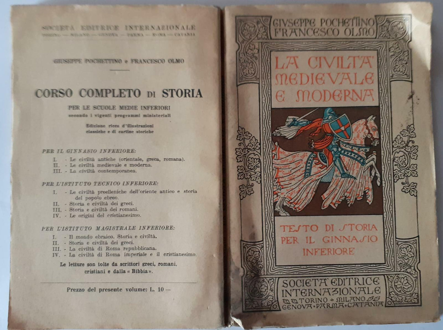 La civilta' medievale e moderna. Testo di storia per il ginnasio inferiore - copertina