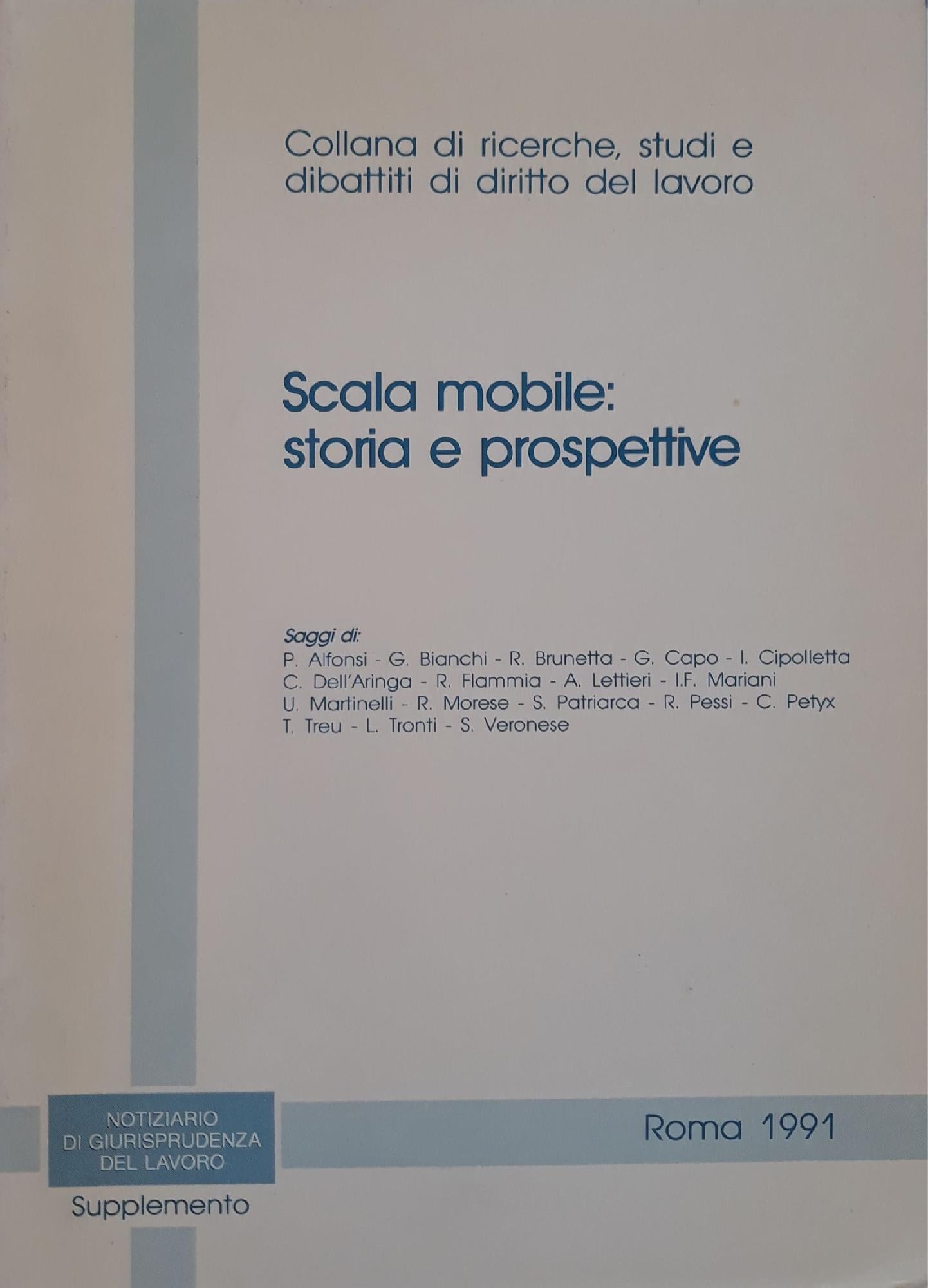 Scala mobile: storia e prospettive (collana di ricerche, studi e dibattiti di diritto del lavoro) - copertina