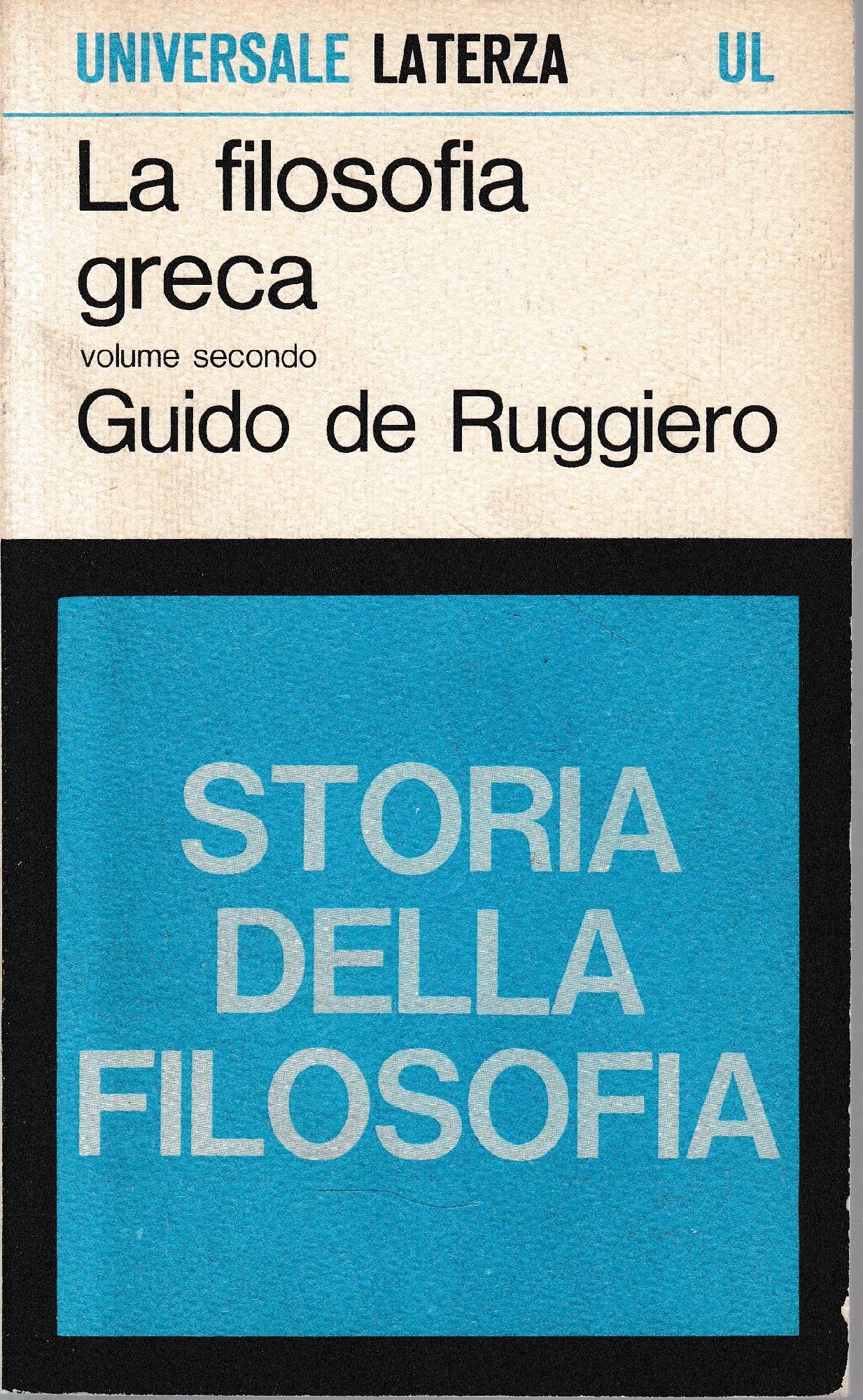 La filosofia greca, vol. secondo - copertina