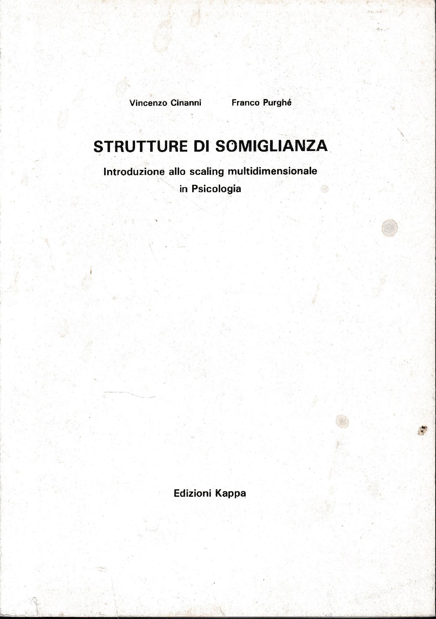 Strutture di somiglianza. Introduzione allo scaling multidimensionale in psicologia - copertina