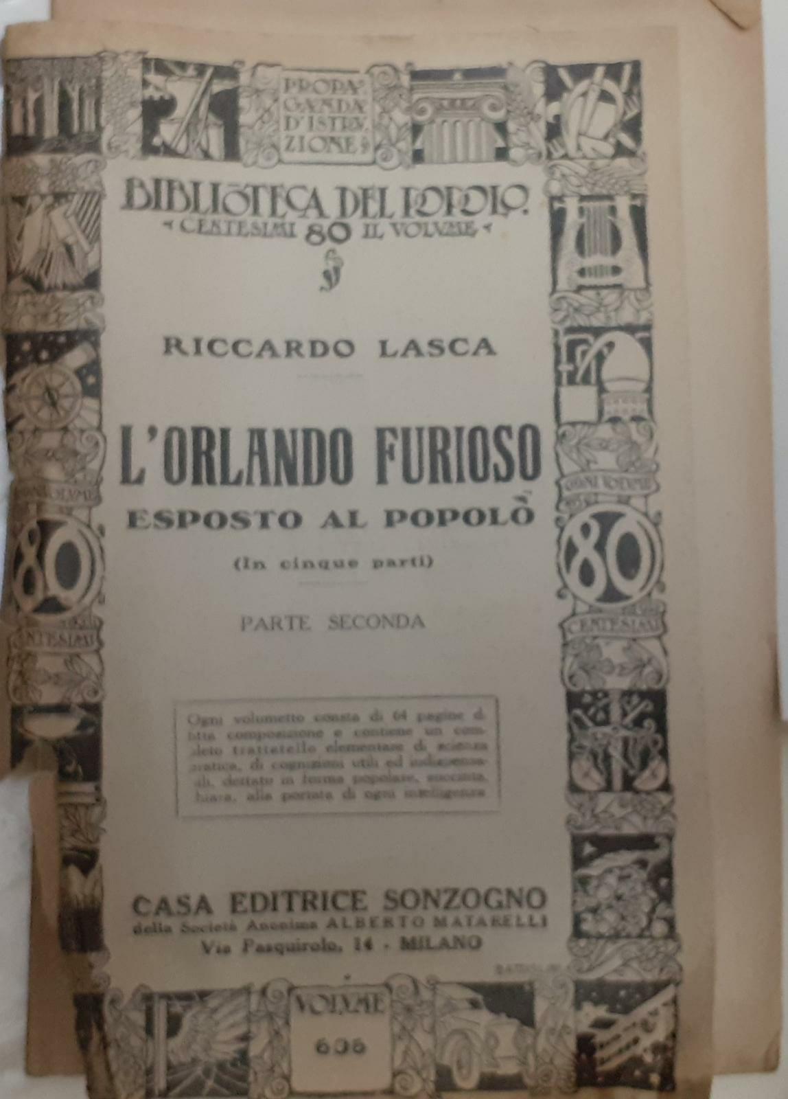 L'Orlando furioso esposto al popolo. Parte seconda - copertina