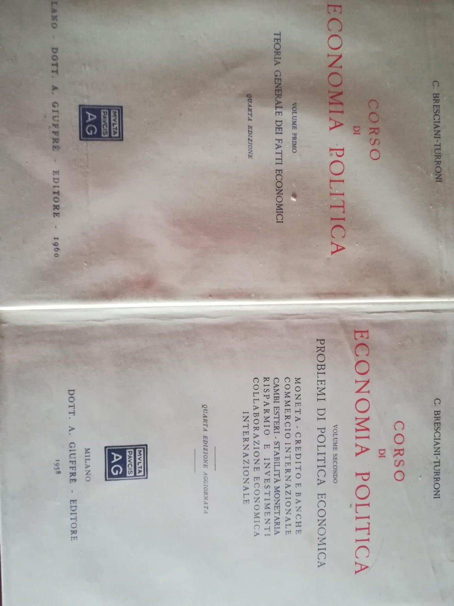 Corso di economia politica. I-II - copertina