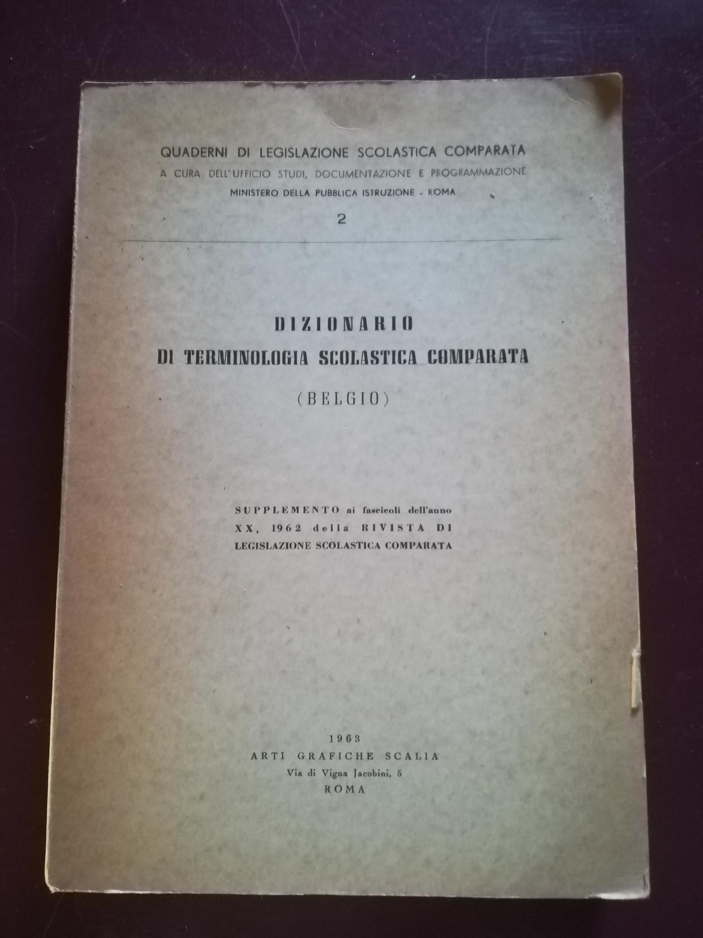Dizionario di terminologia scolastica comparata - copertina