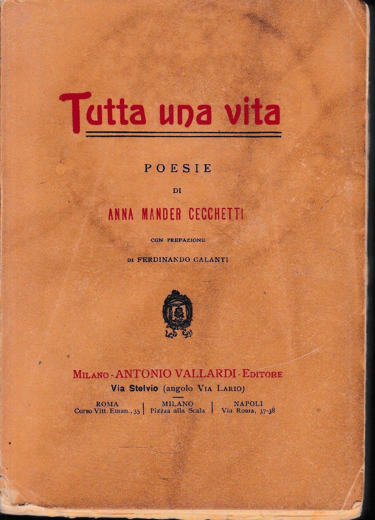 Tutta una vita. Poesie - copertina