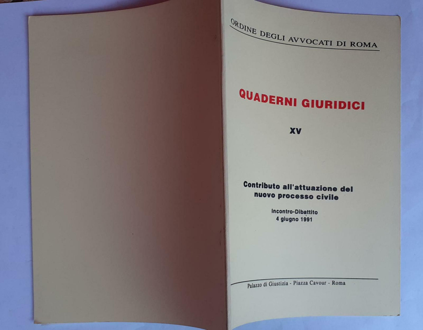Ordine degli avvocati di Roma. Quaderni giuridici XV - copertina