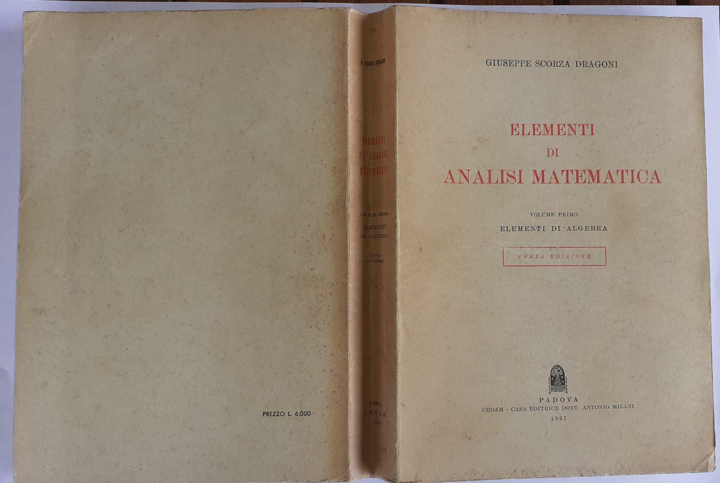 Elementi di analisi matematica Vol I - copertina