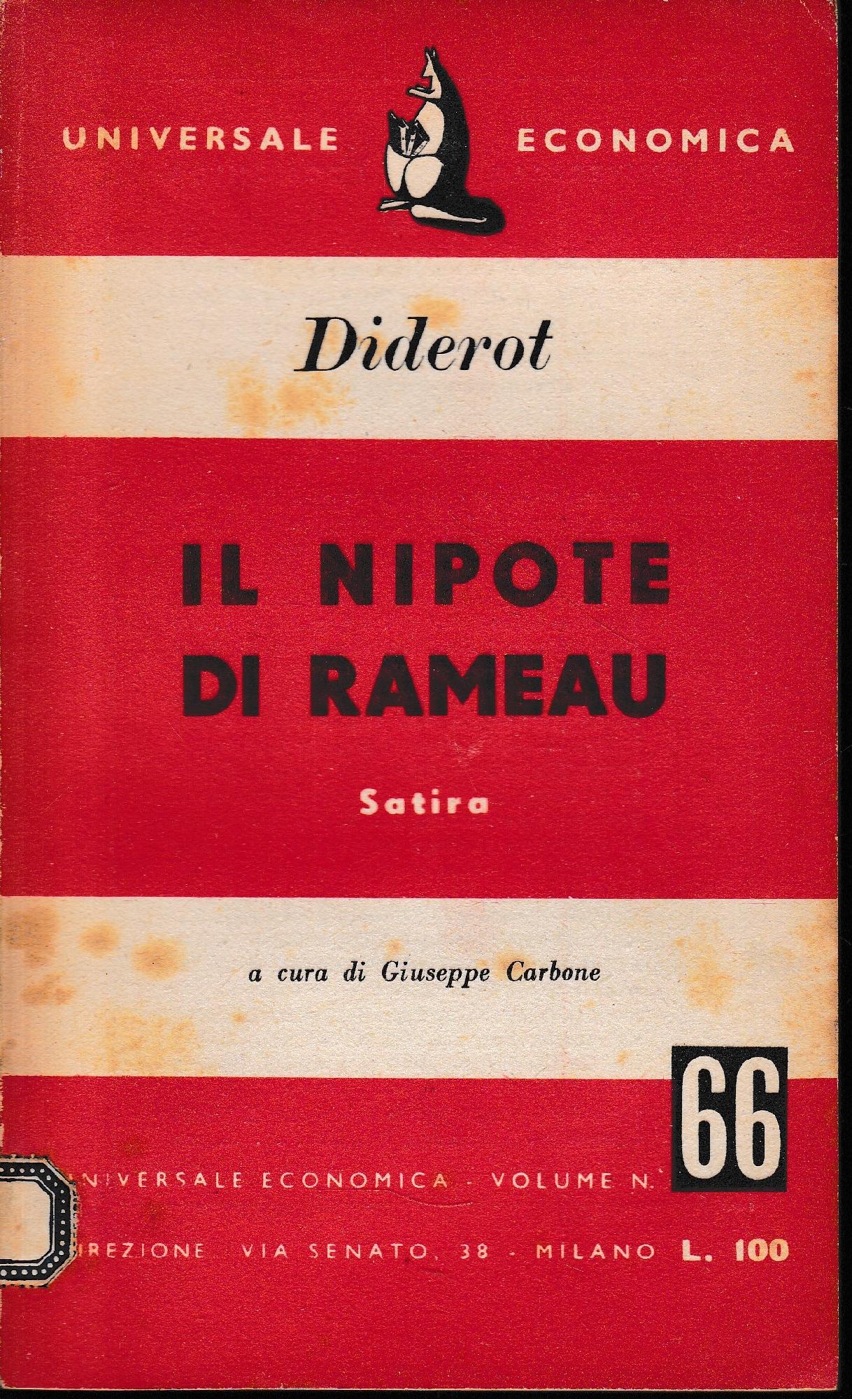 Il nipote di Rameau - copertina