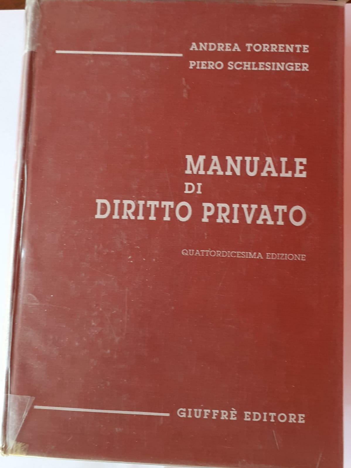 Manuale di diritto privato - copertina