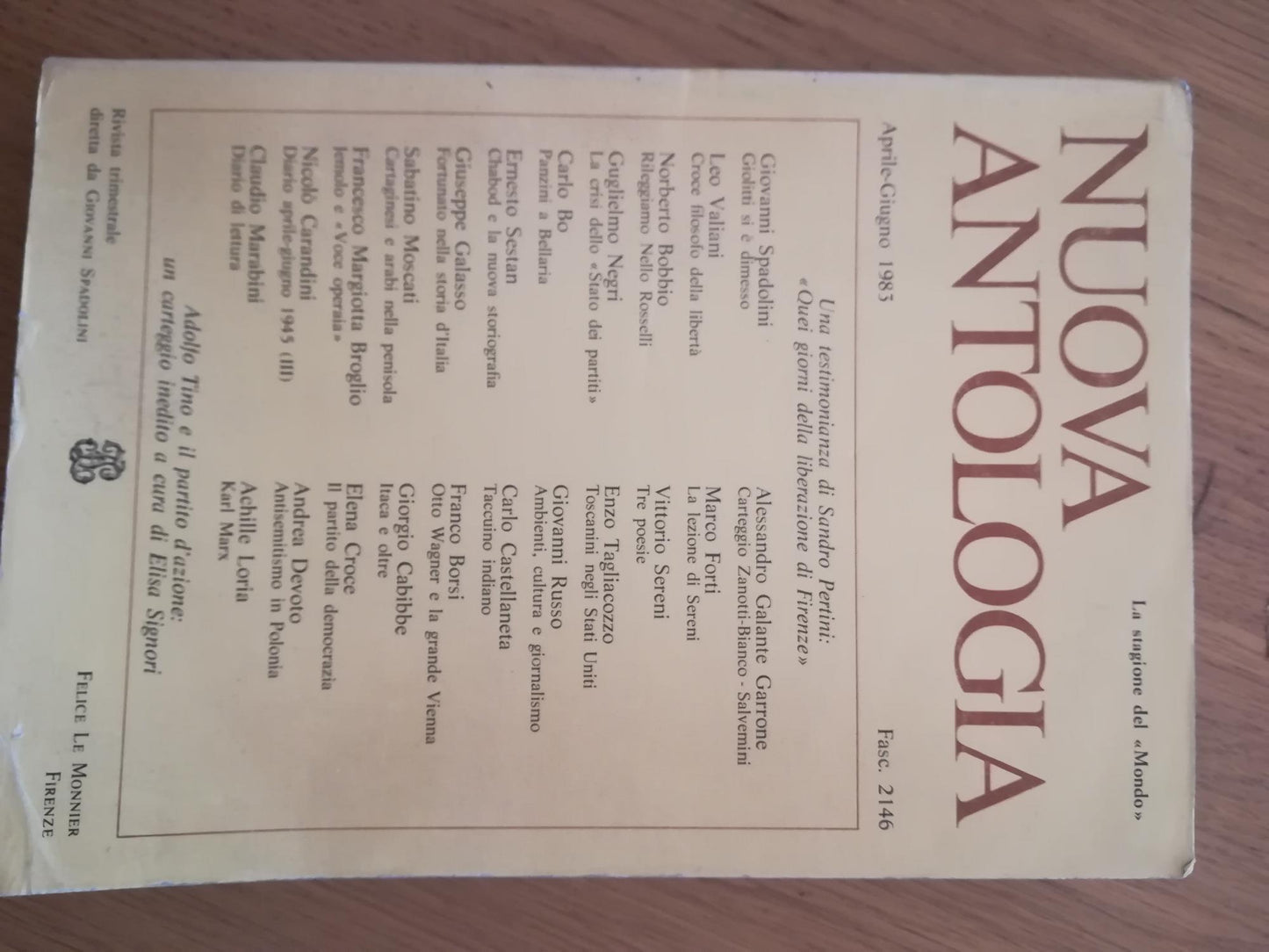 Nuova Antologia. Aprile-Giugno 1983 - copertina