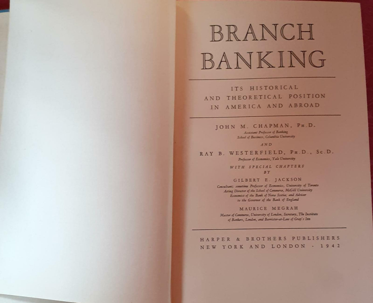 Branch banking: Its historical and theoretical position in America and abroad - copertina