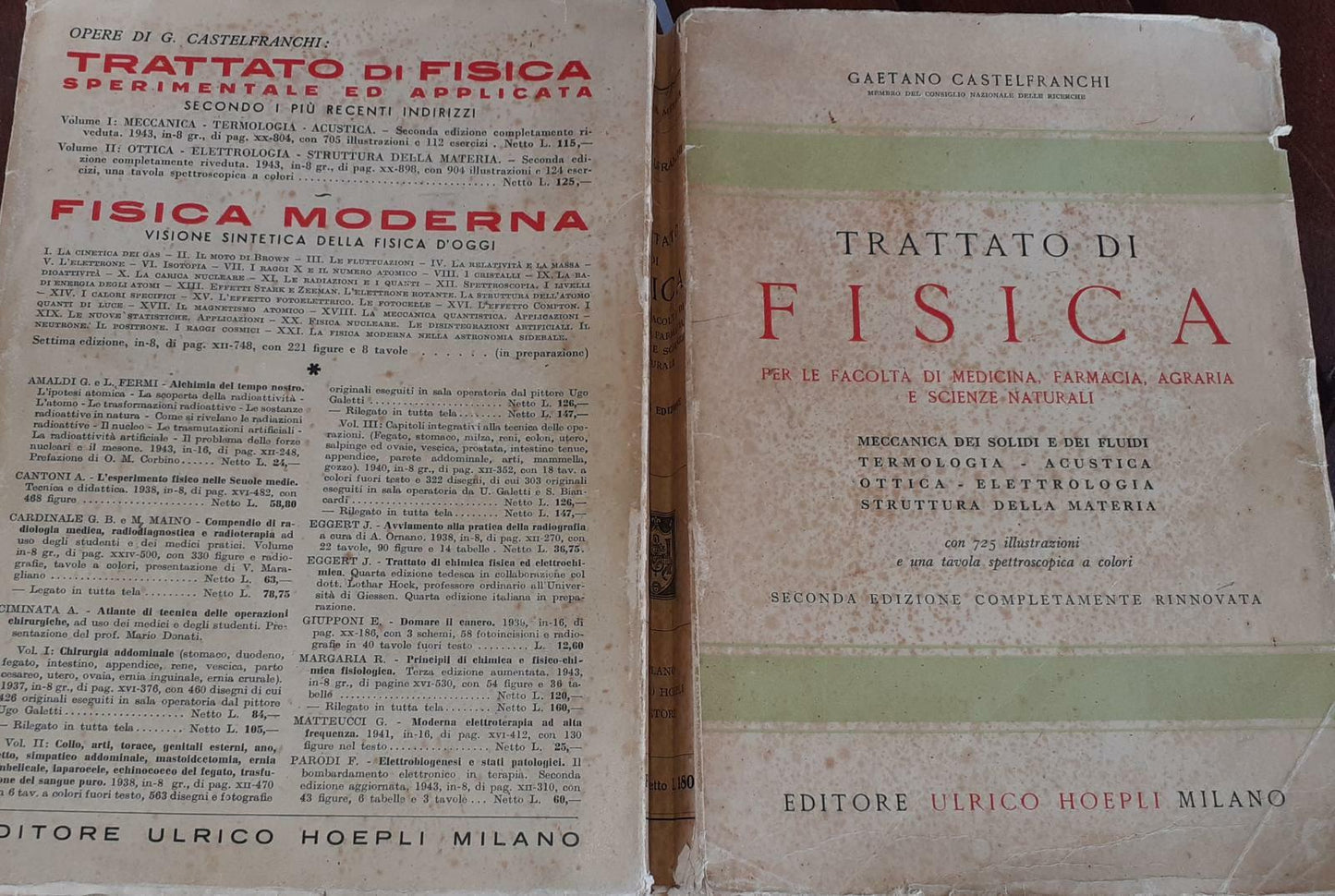 Trattato di fisica per la facolta' di medicina,farmacia, agraria, e scienze naturali - copertina