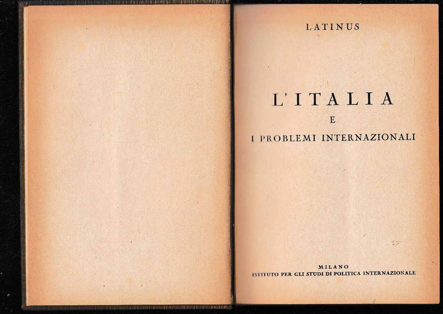 L'Italia e i problemi internazionali - copertina