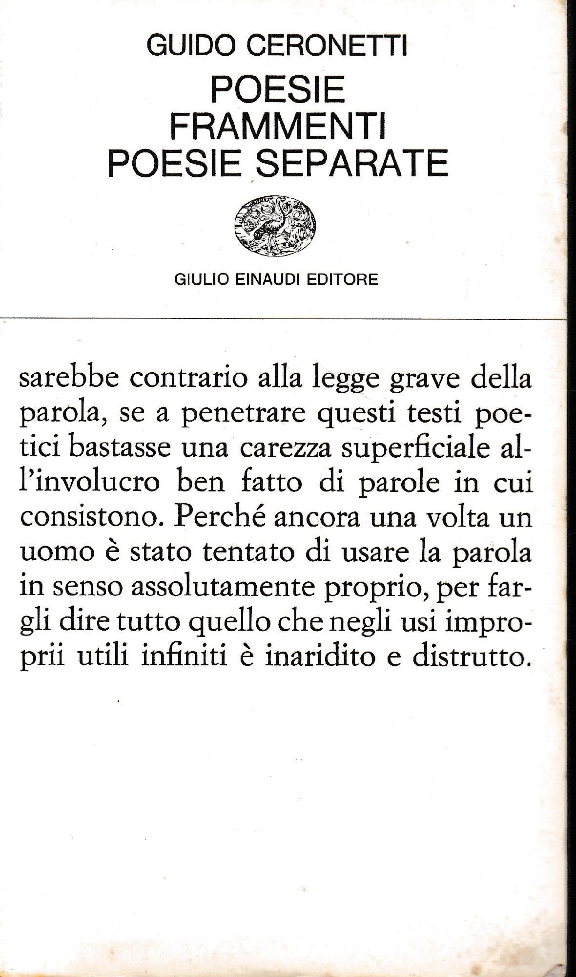 Poesie. Frammenti. Poesie separate - copertina