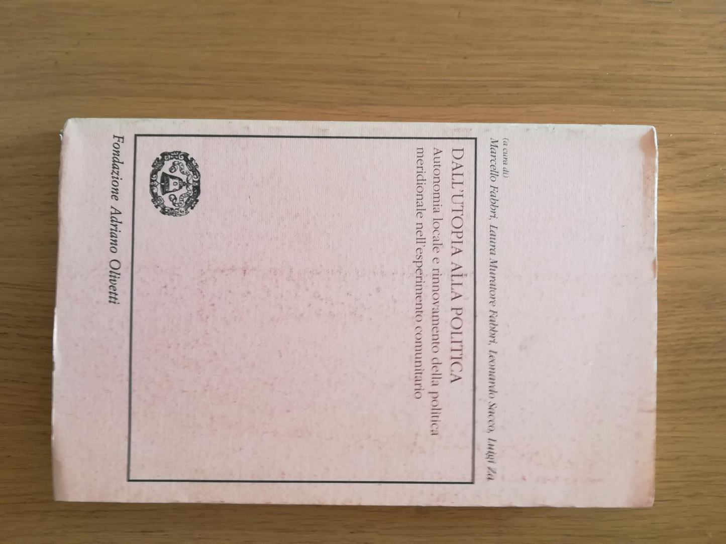 Dall'utopia alla politica - copertina