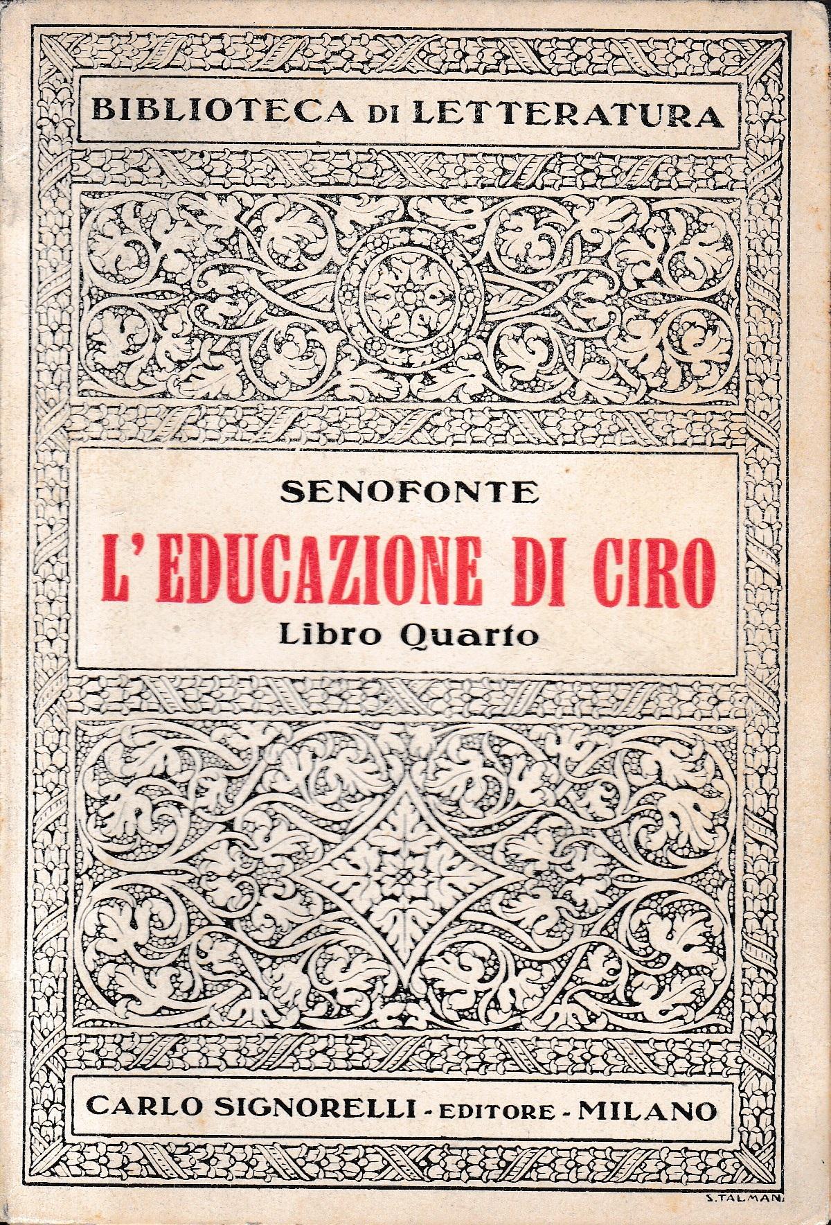 L'educazione di Ciro. Libro quarto - copertina