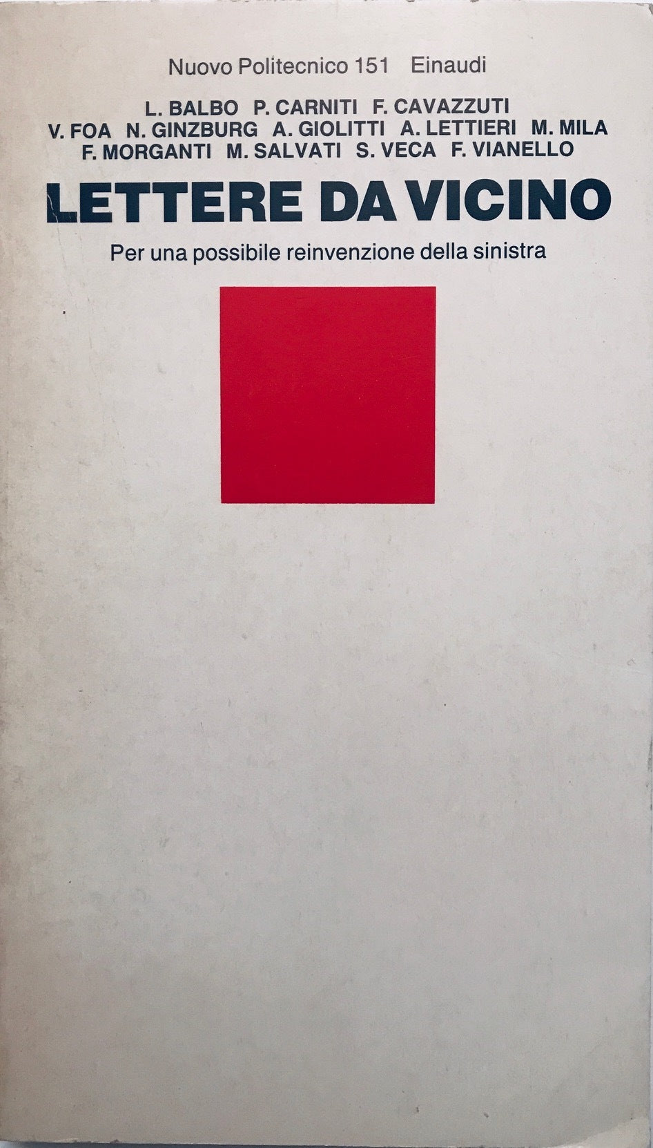 Lettere da vicino. Per una possibile reinvenzione della sinistra - copertina