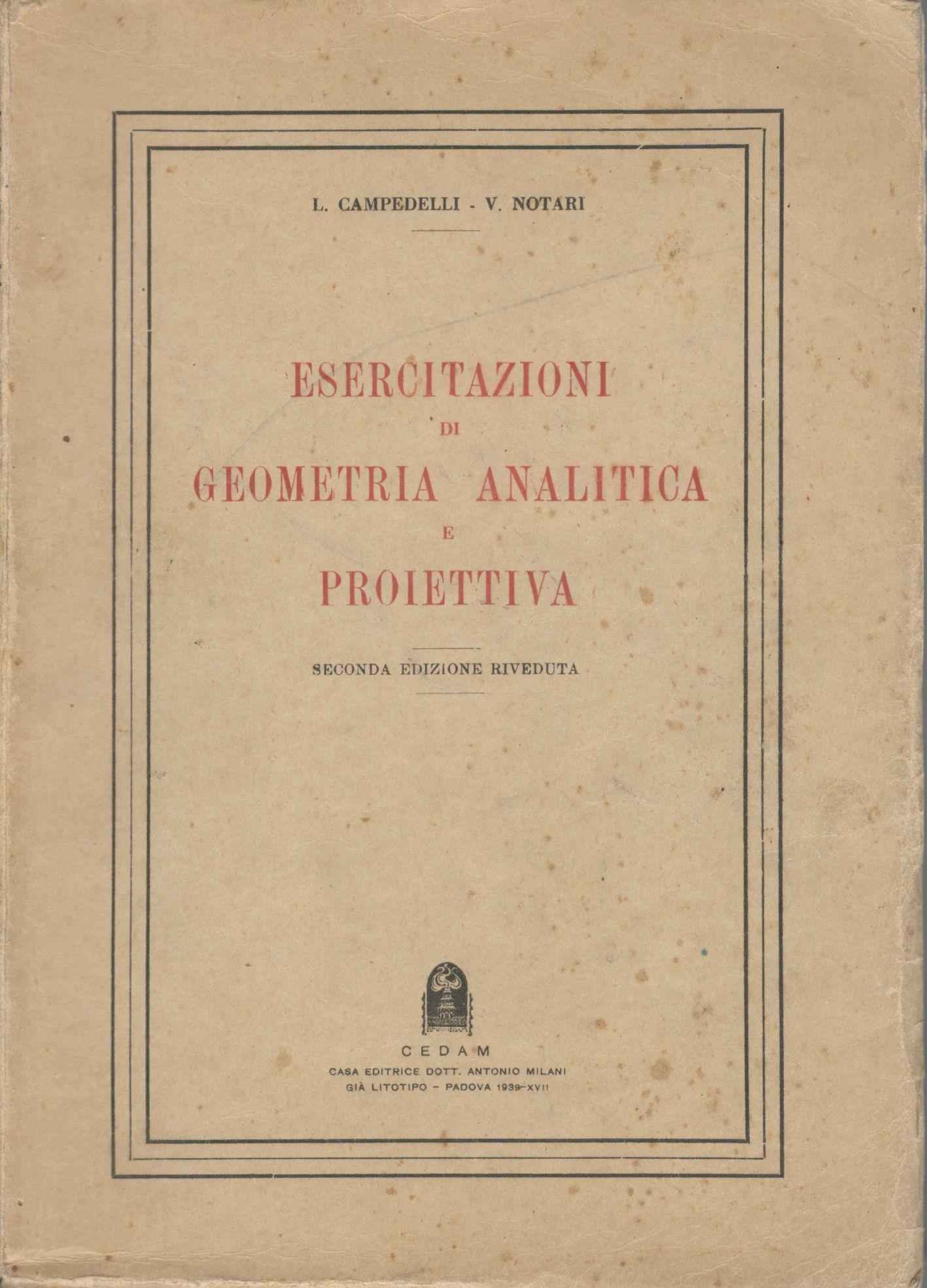 Esercitazioni di geometria analitica e proiettiva - copertina
