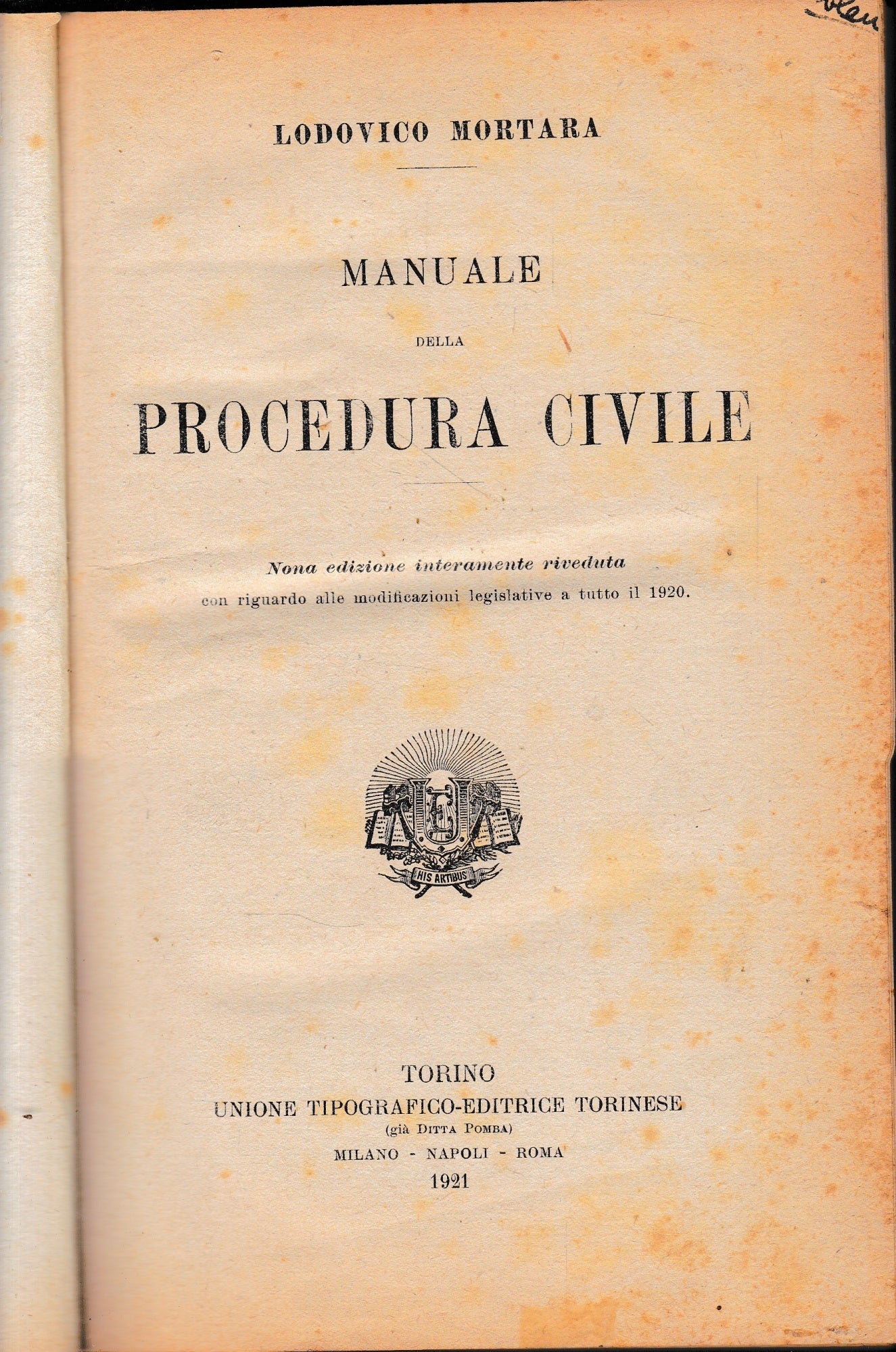 Manuale della procedura civile, due volumi - copertina