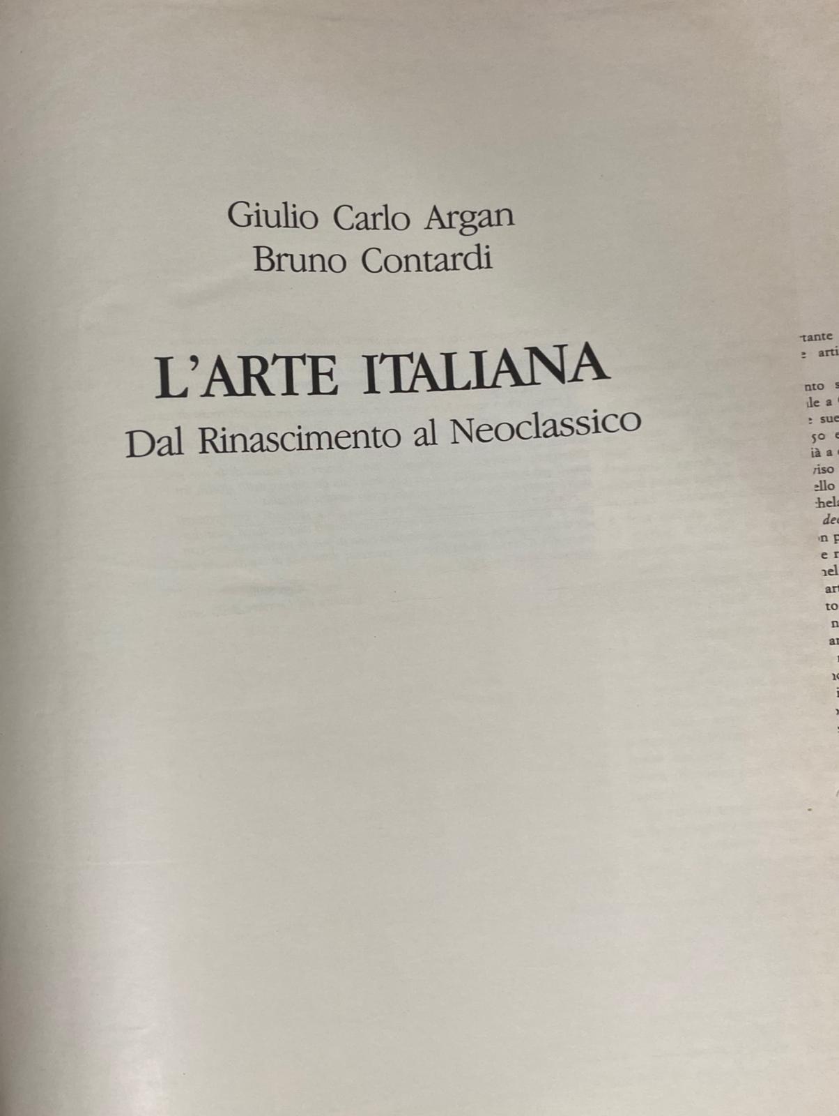 L'arte italiana dal Rinascimento al Neoclassico - copertina