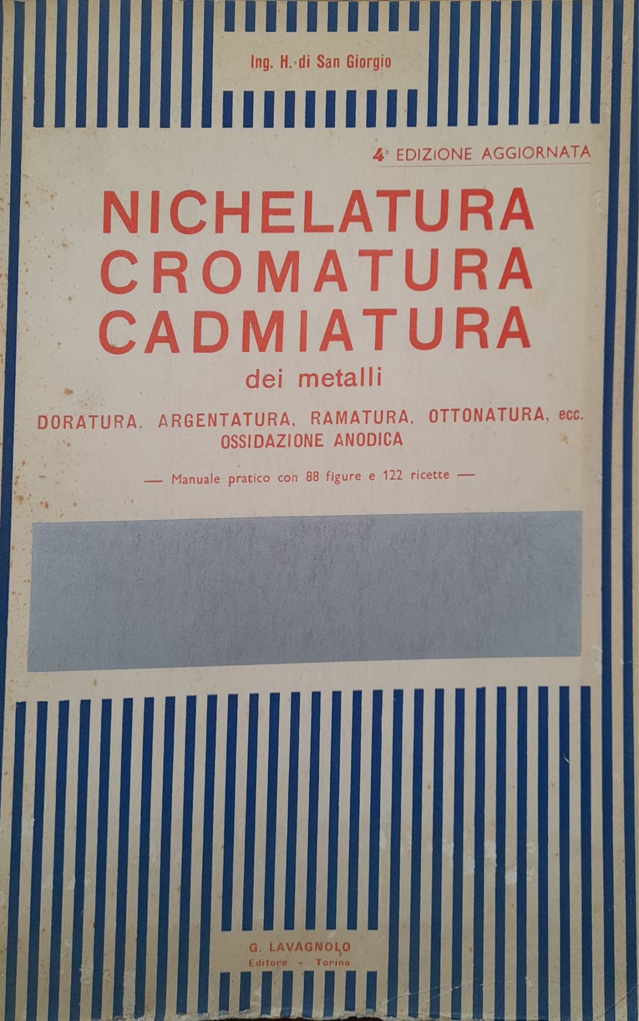 Nichelatura cromatura cadmiatura dei metalli - copertina