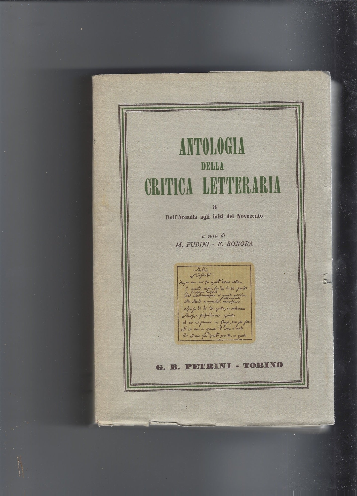 Antologia della critica letteraria vol.3 - copertina