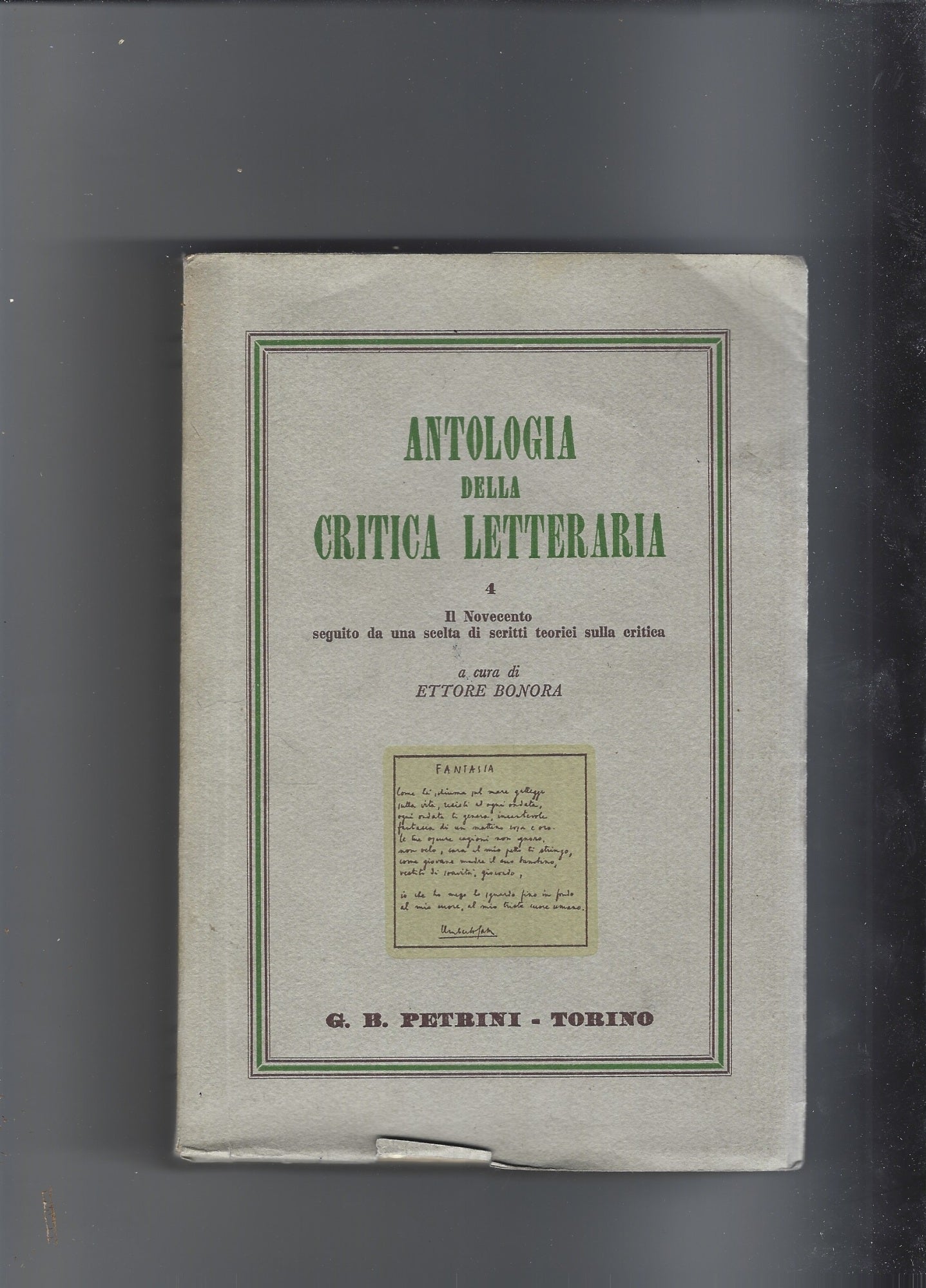 Antologia della critica letteraria vol. 4 - copertina