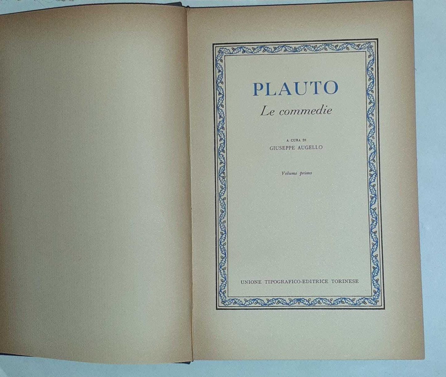 Plauto. Le commedie. Volume primo - copertina