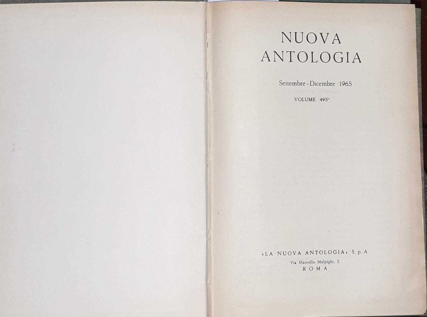 Nuova antologia. Settembre-dicembre 1965 Volume 495 - copertina