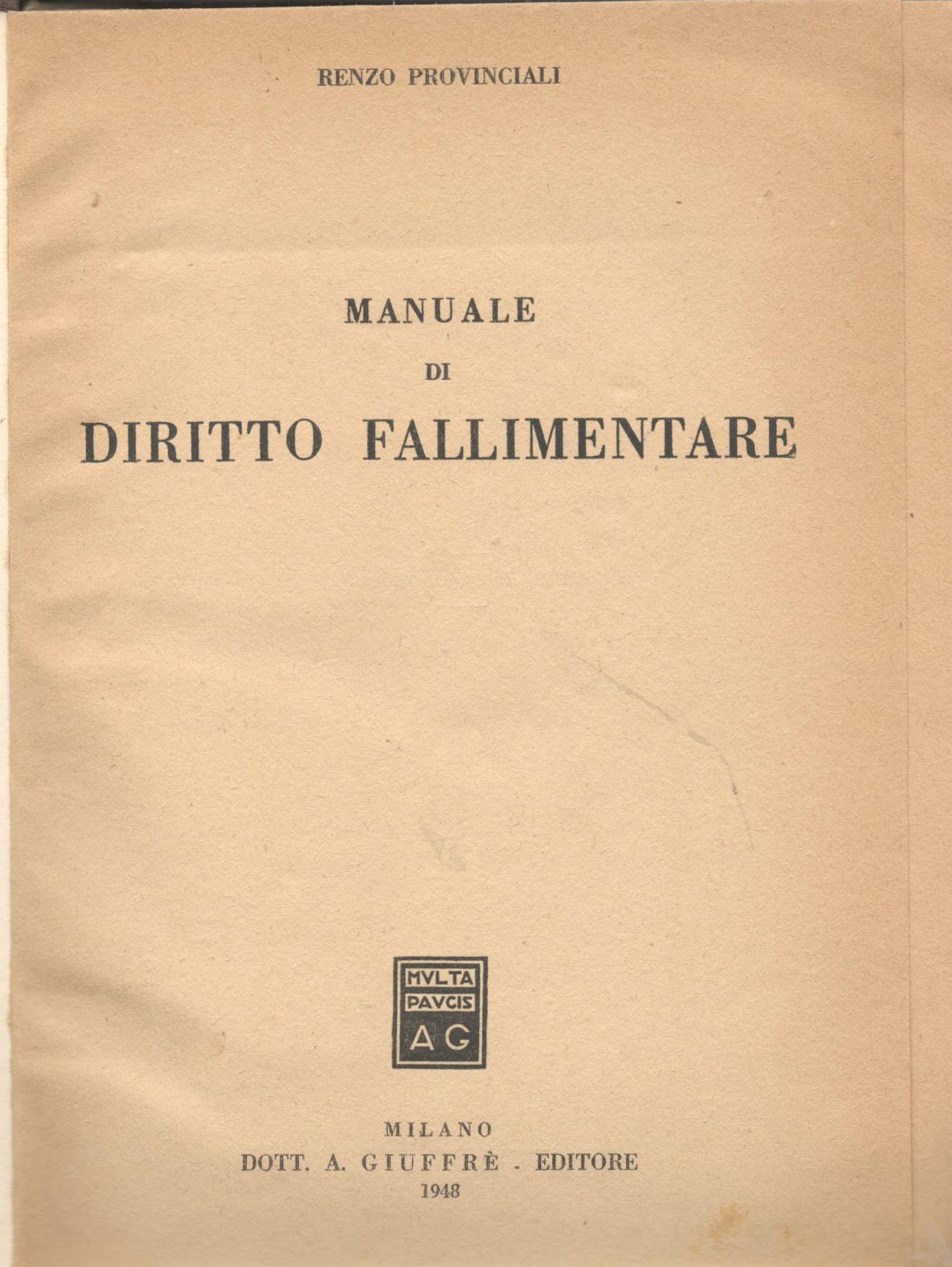 Manuale di diritto fallimentare - copertina