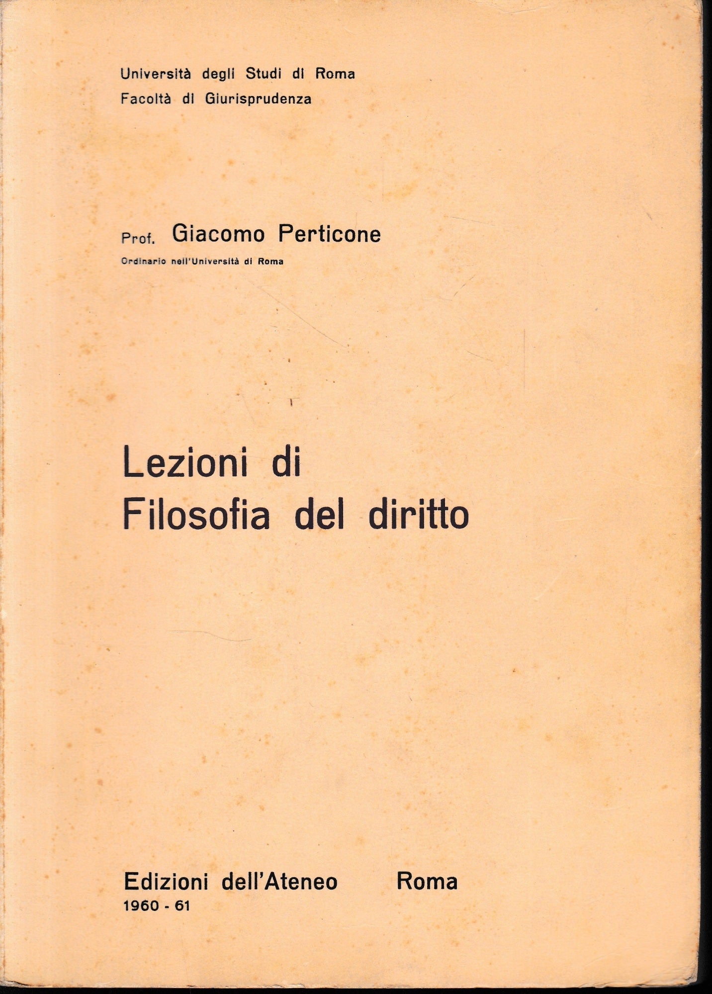 Lezioni di Filosofia del diritto - copertina