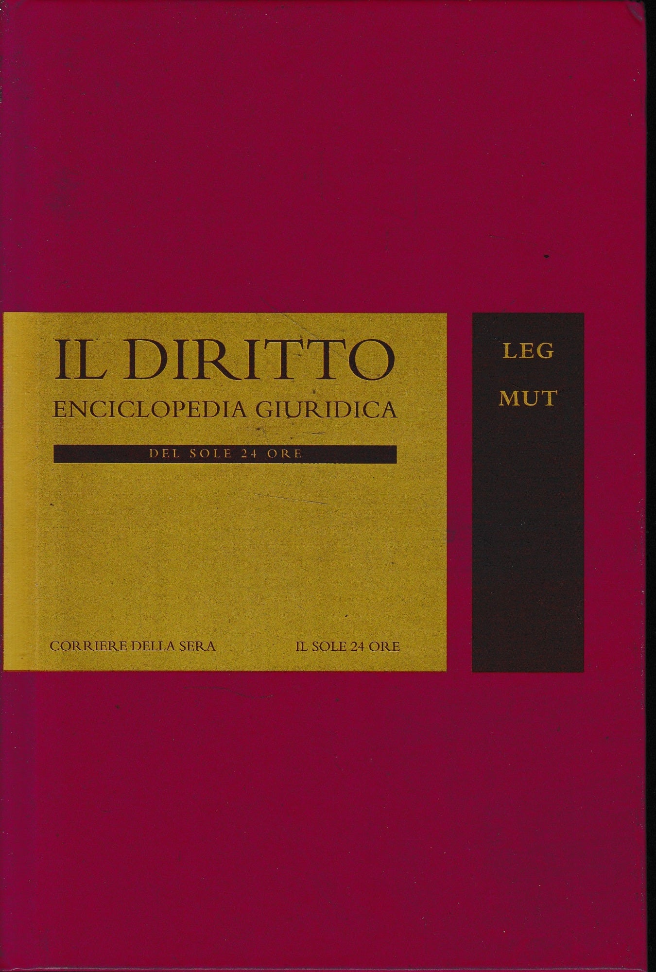 Il Diritto. Enciclopedia Giuridica del Sole 24 ORE. Vol. 9: LEG-MUT - copertina