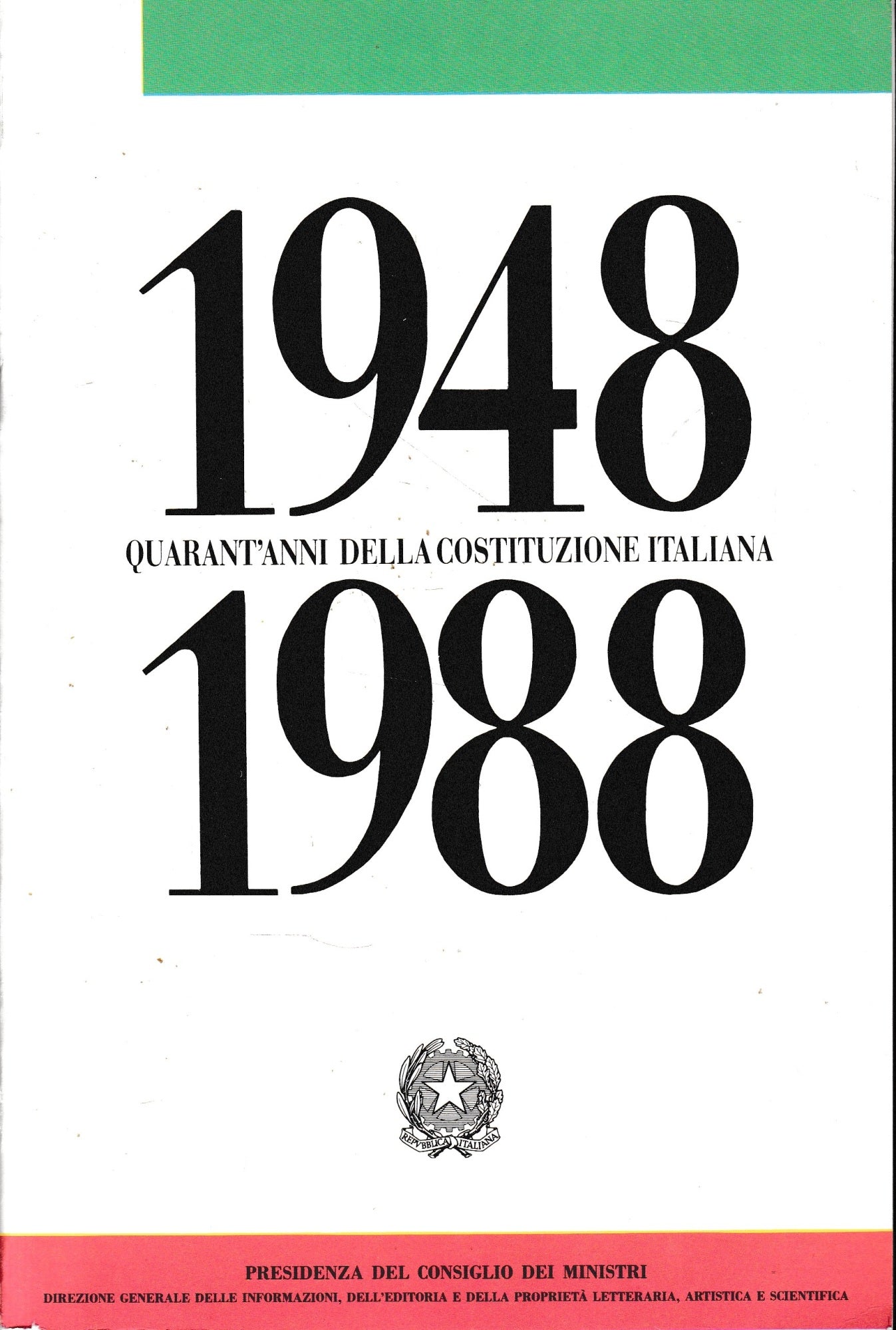1948-1988 quarant'anni della Costituzione Italiana - copertina
