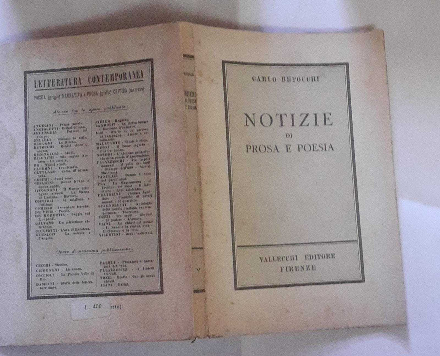 Notizie di prosa e poesia - copertina