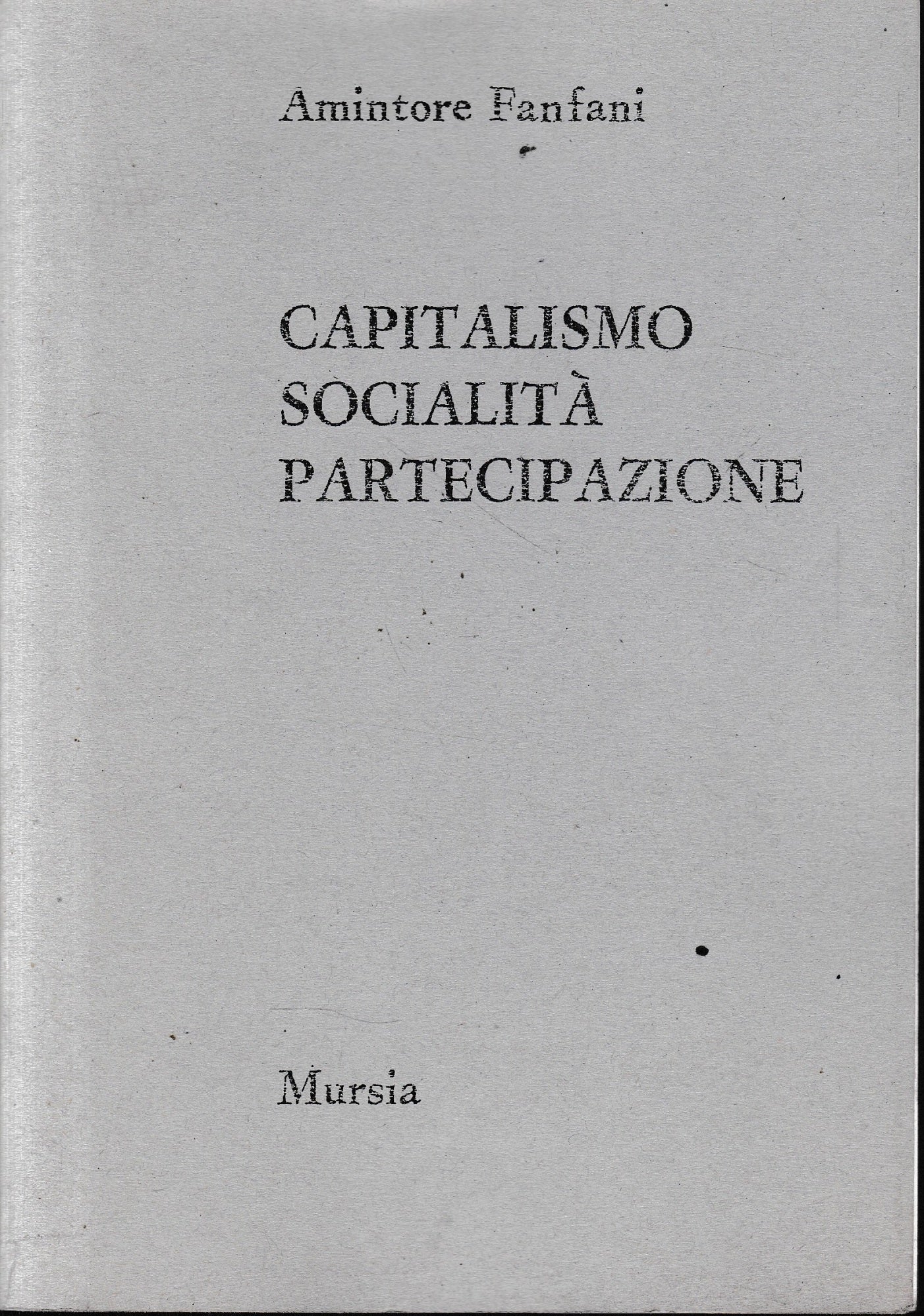 Capitalismo Socialità Partecipazione - copertina