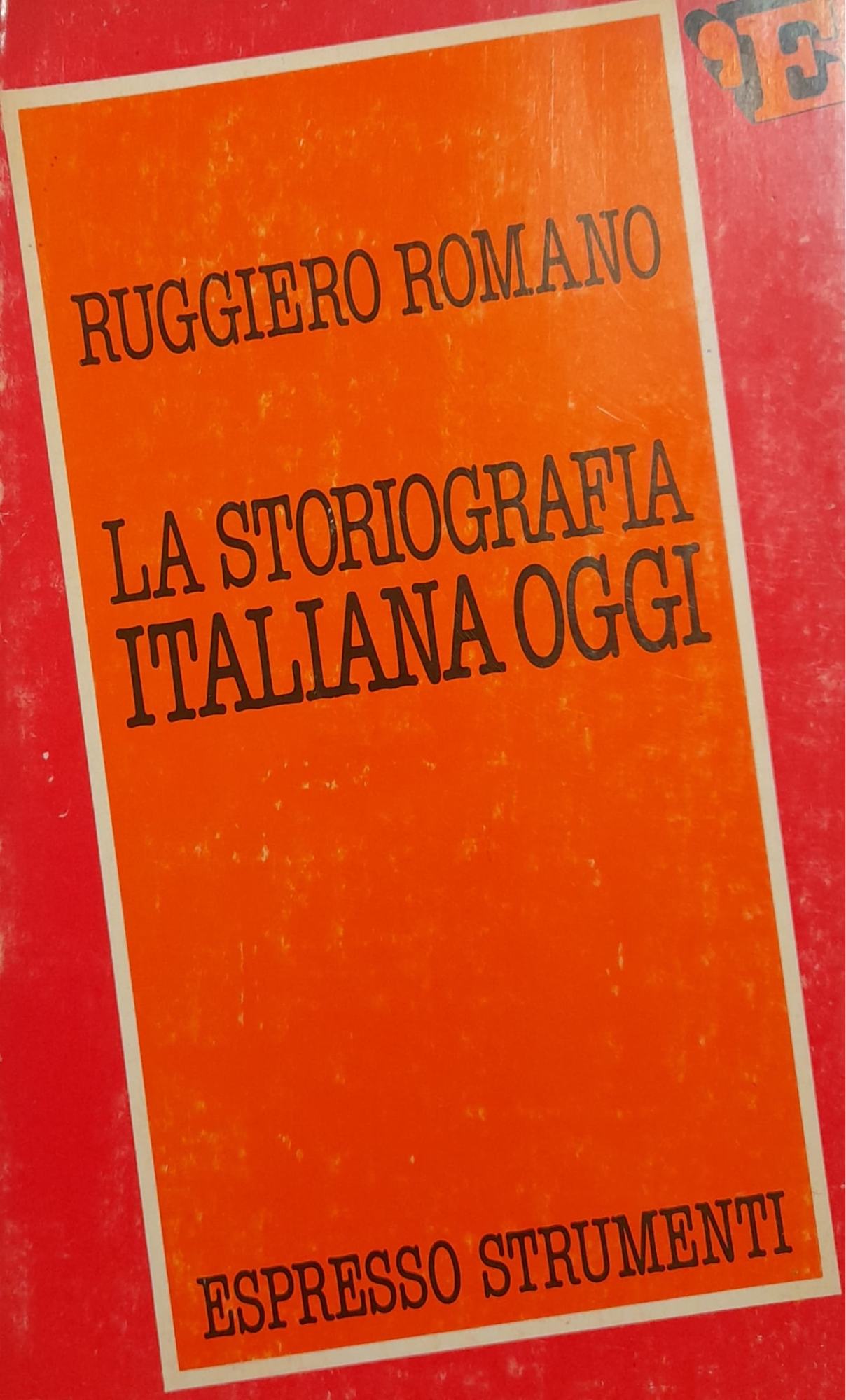 La storiografia italiana oggi - copertina