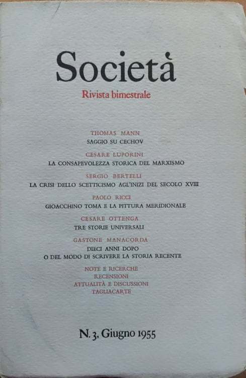 Società, rivista bimestrale - copertina