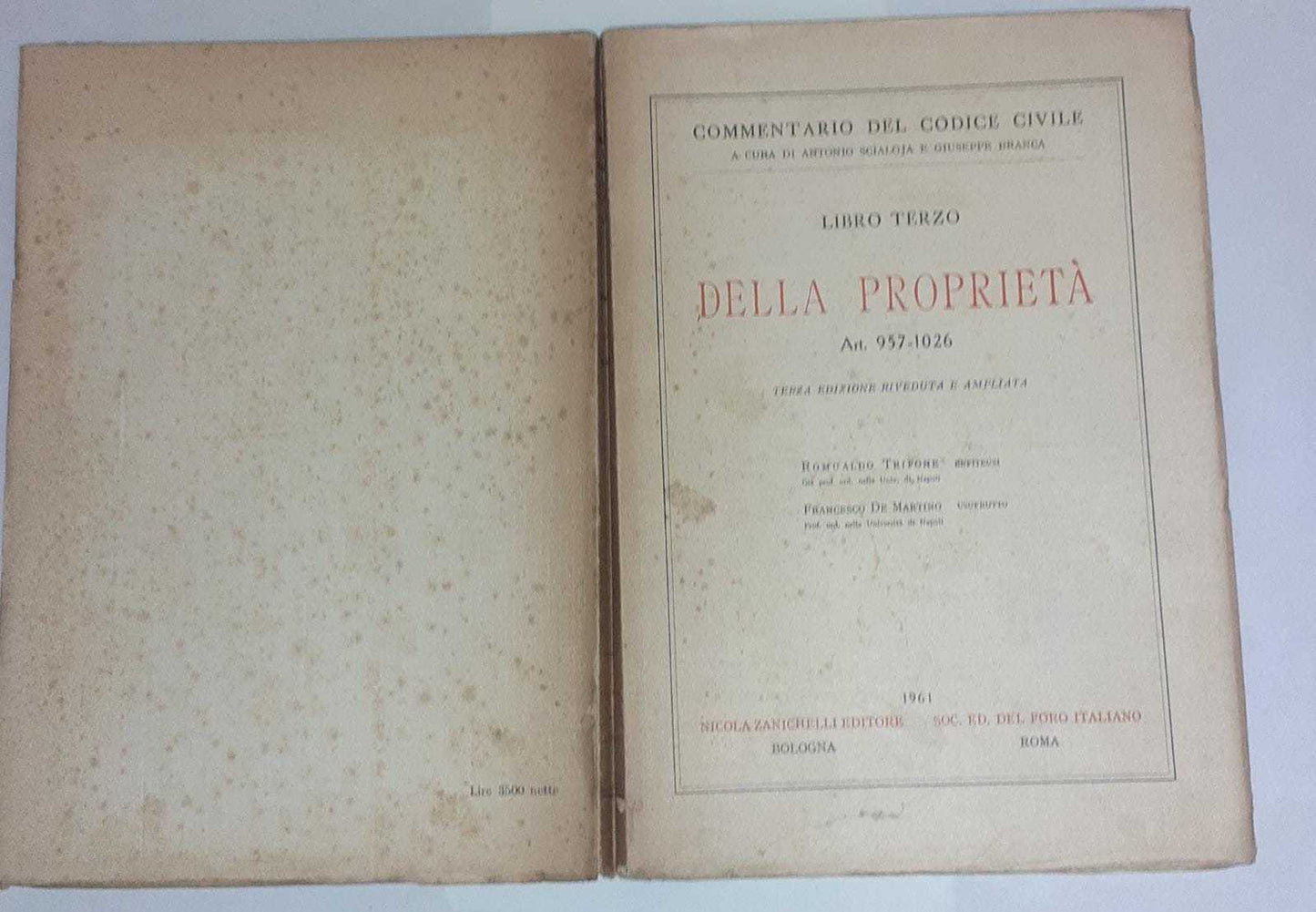 Commentario del codice civile. Libro terzo della prorieta' Art.957-1026 - copertina