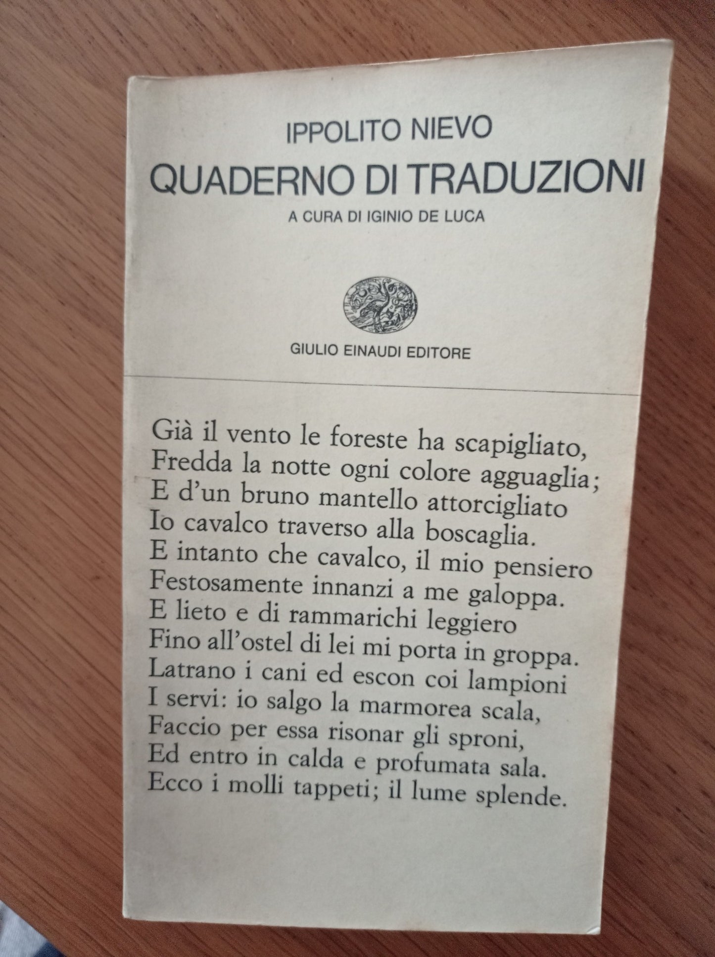 Quaderno di traduzioni - copertina