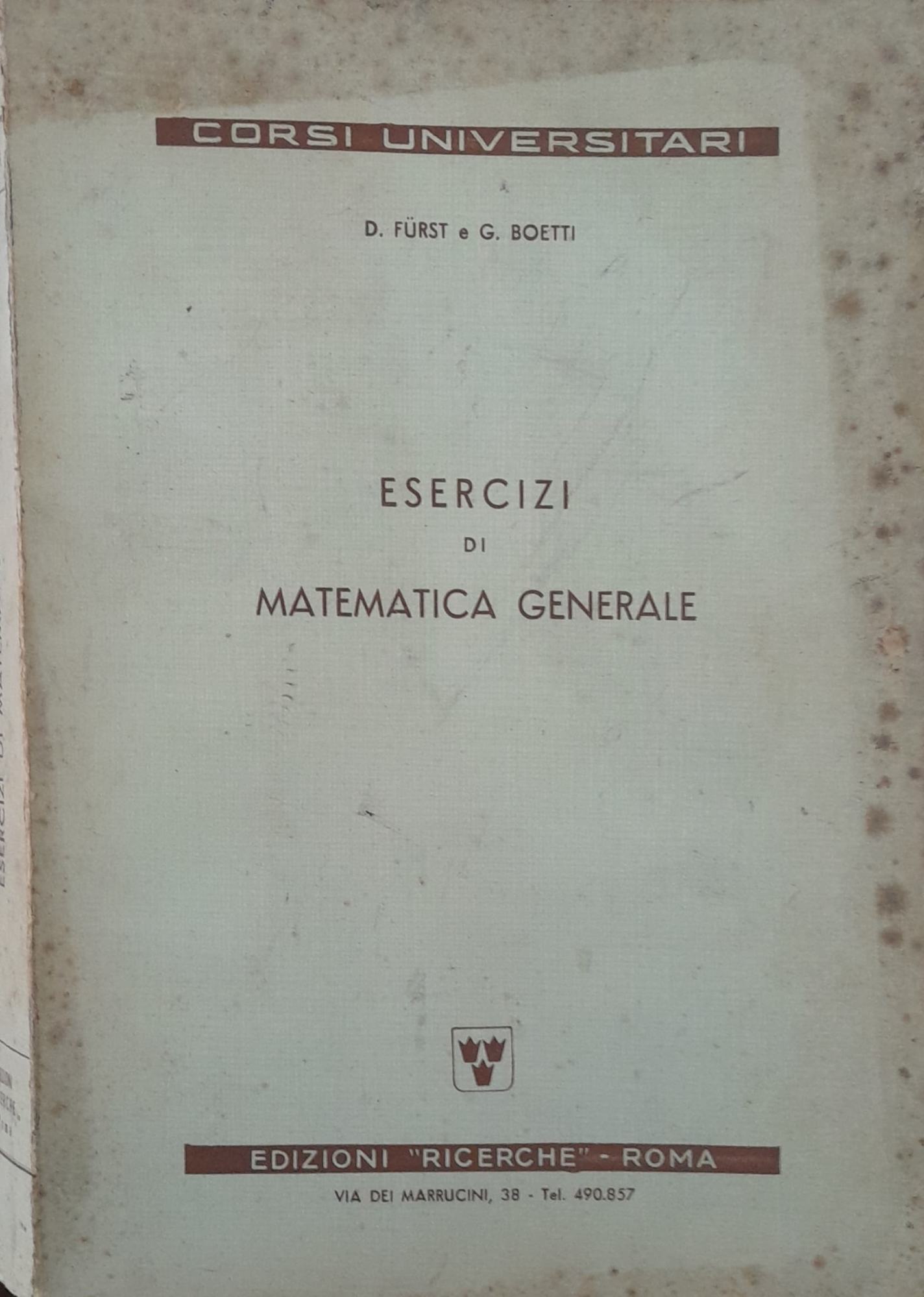 Esercizi di matematica generale - copertina
