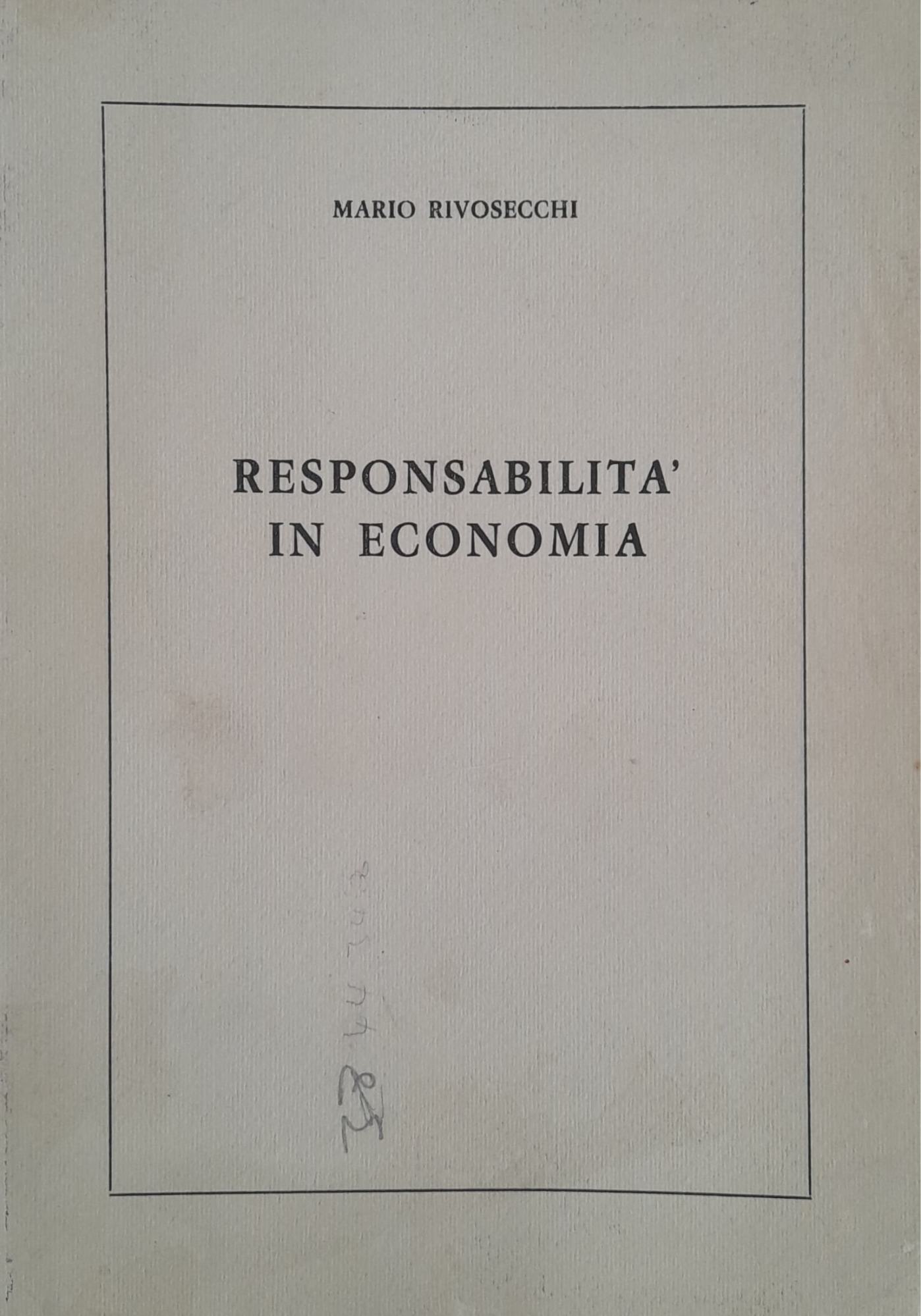 Responsabilità in economia - copertina
