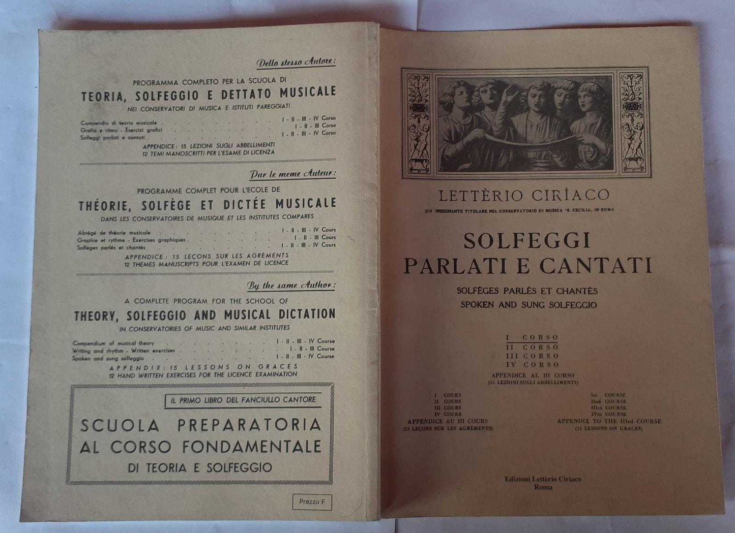 Solfeggi parlati e cantati 1° Corso. Parte 1° - copertina