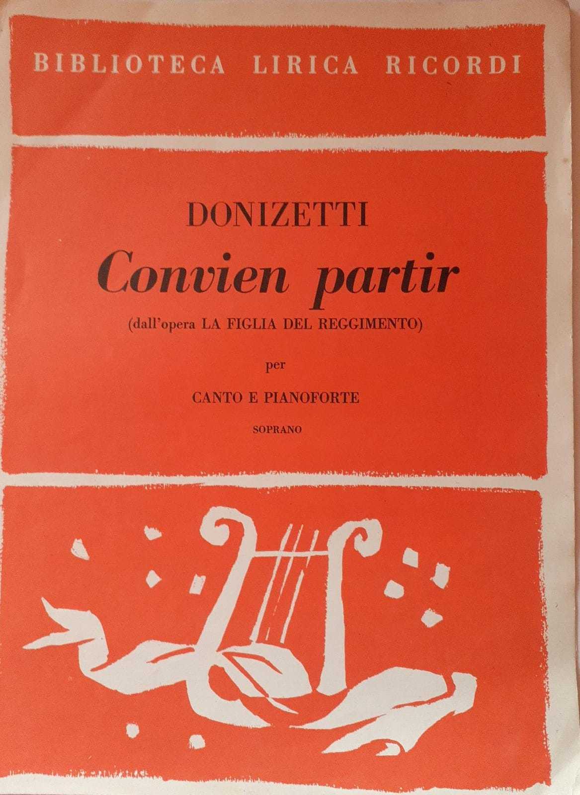 Spartiti. Biblioteca lirica ricordi. Convien partir (dall'opera La figlia del reggimento) - copertina