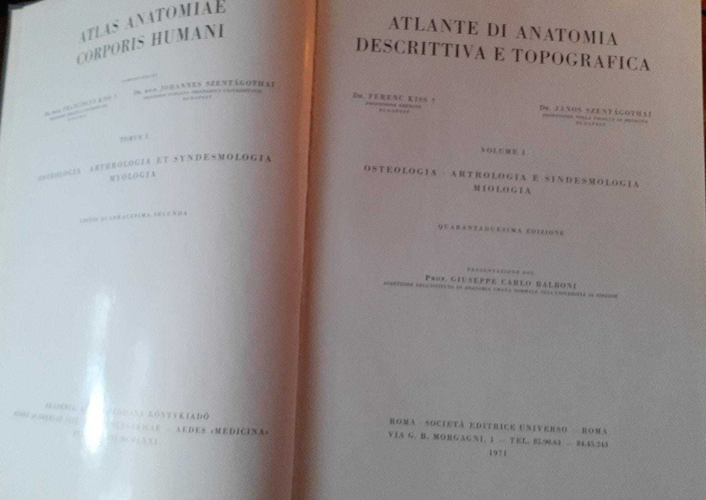 Atlante di anatomia descrittiva e topografica. Splancnologia-Ghiandole a secrezione interna-cuore . Volume II - copertina