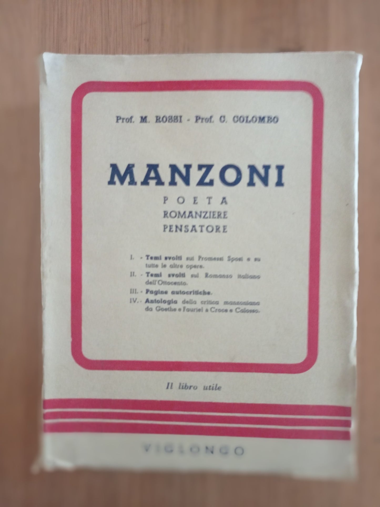 Manzoni poeta romanziere pensatore - copertina