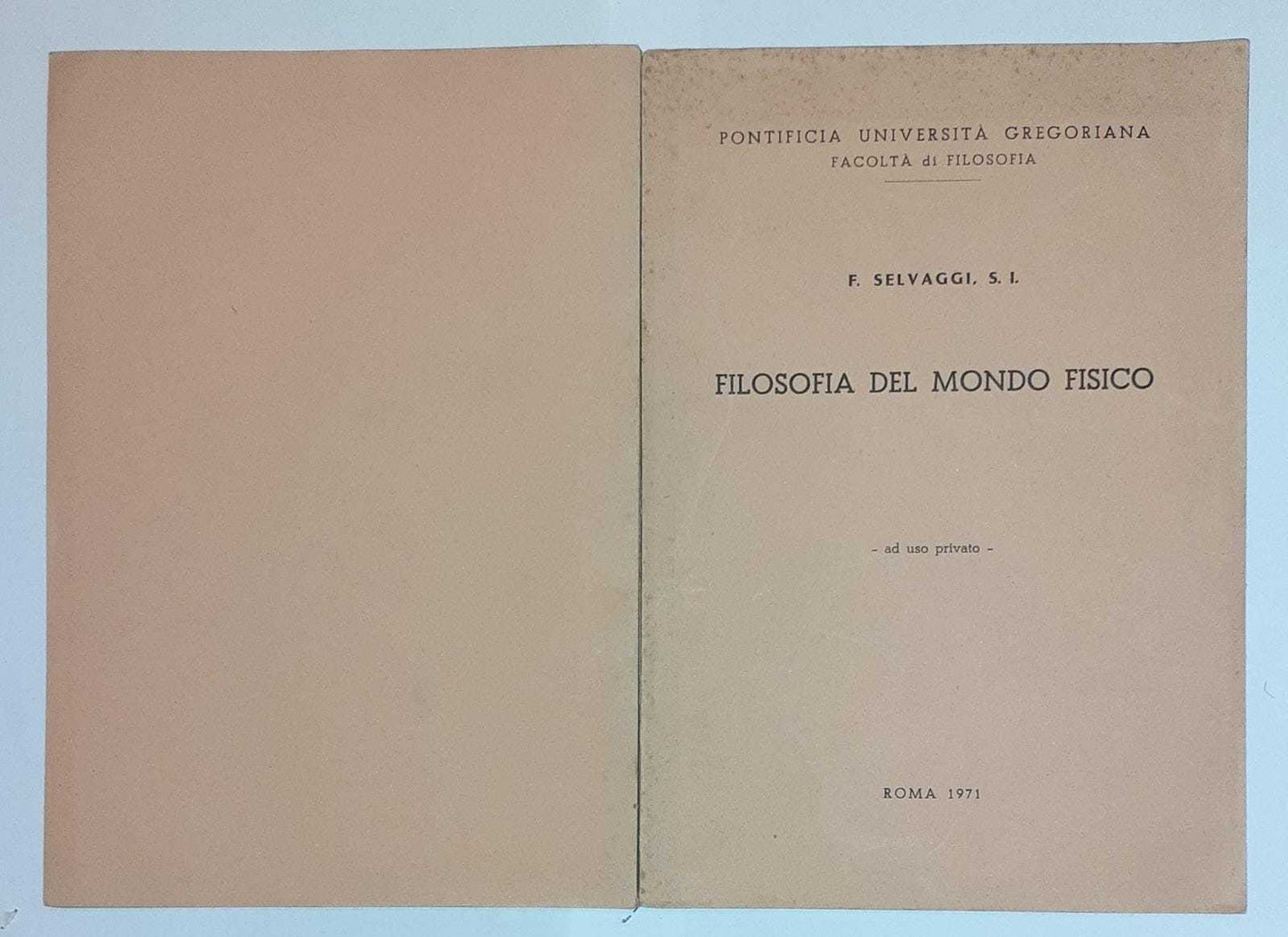 Filosofia del mondo fisico - copertina